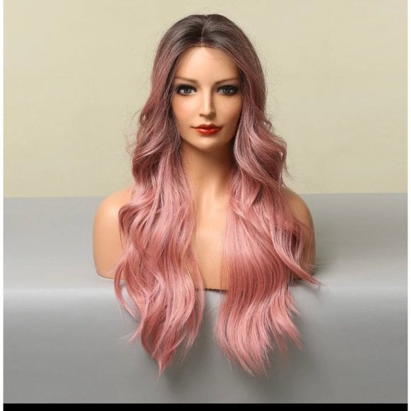 Ombre Pink Middle Part Lace Wig - Picture 3 of 7